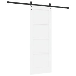 Porte coulissante avec kit de matériel 'ORKDAL'en pin blanc massif 