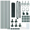 Set de poteaux de clôture en métal Set de 2 Vert Métal 10 m 