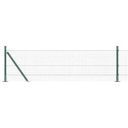 Set de poteaux de clôture en métal Set de 2 Vert Métal 10 m 