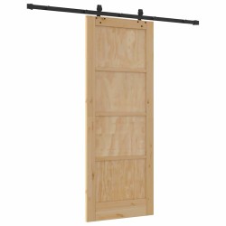 Porte coulissante avec set de matériel 78x202 cm en bois massif de pin 
