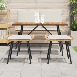 Tabourets de jardin 2 pcs Naturel 50x40x45 cm Rattan synthétique 