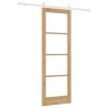 Porte coulissante avec kit de quincaillerie 'ORKDAL'Bois massif et verre 