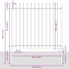 Clôture de jardin avec une pointe en fer forgé grise, 1,7x1,5 m en acier 