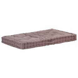 Coussin de plancher de palette Coton 120x80x10 cm Taupe 
