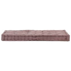 Coussin de plancher de palette Coton 120x80x10 cm Taupe 