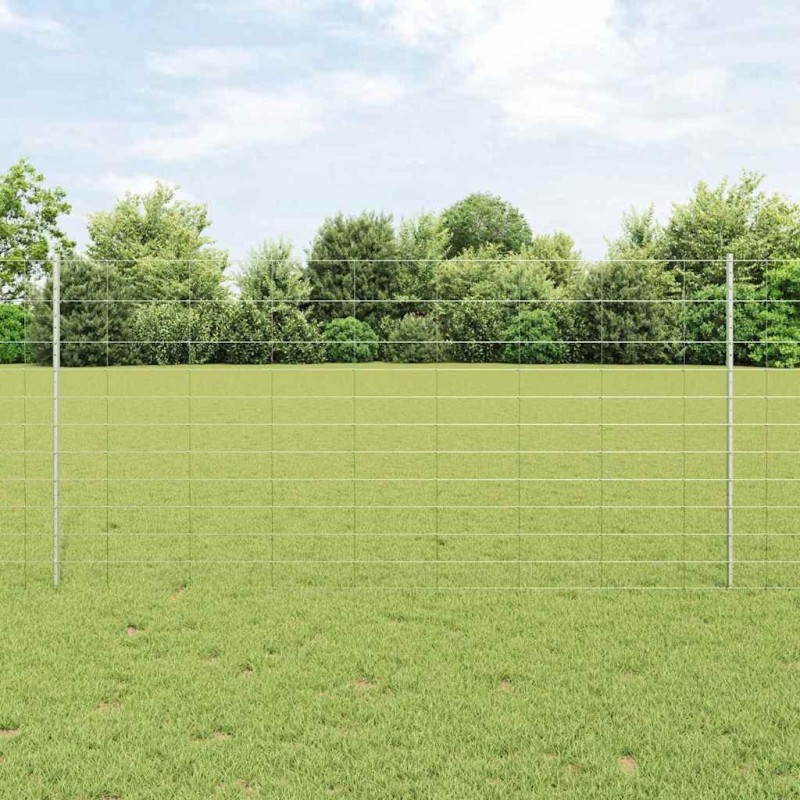 Poteaux de Clôture 22 pcs U-Channel 120 cm Acier Galvanisé 