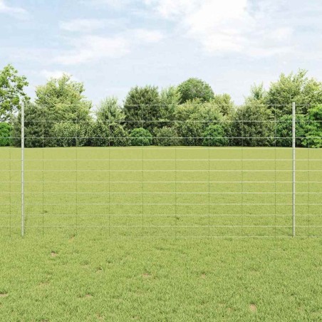 Poteaux de Clôture 22 pcs U-Channel 120 cm Acier Galvanisé 