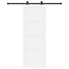 Porte Coulissante avec Matériel Blanc 78x211 cm Bois Massif Pin 