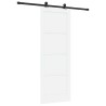 Porte Coulissante avec Matériel Blanc 78x211 cm Bois Massif Pin 
