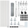 Set de poteaux de clôture Ensemble de 2 Acier galvanisé 10 x 0,5 m 