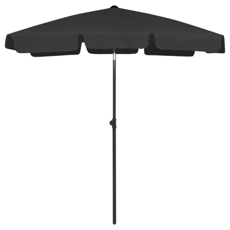 Parasol de plage noir 180x120 cm 