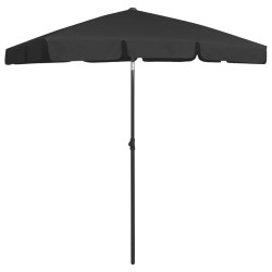 Parasol de plage noir 180x120 cm 