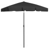 Parasol de plage noir 180x120 cm 