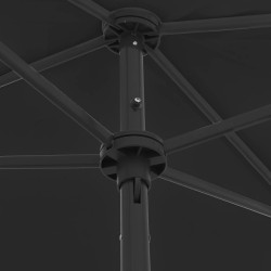 Parasol de plage noir 180x120 cm 
