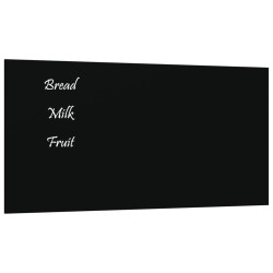 Tableau noir magnétique mural Noir 40x20 cm Verre trempé 