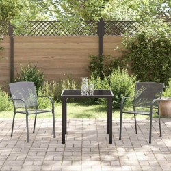 Set de jardin 3 pièces en acier anthracite 