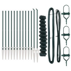 Jeu de Poteaux de Clôture Vert 1.4 x 25 m 
