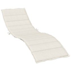 Coussin de chaise longue crème mélangé 200x60x4 cm tissu 