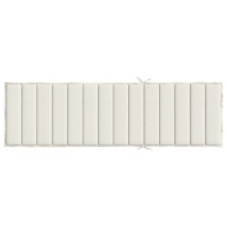 Coussin de chaise longue crème mélangé 200x60x4 cm tissu 