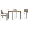 Ensemble de Salle à Manger de Jardin 3 Pièces en Rattan Poly Gris 