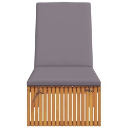 Chaise longue avec coussin 200x55x30 cm en bois d'acacia 