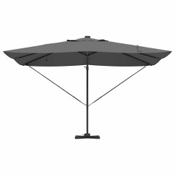 Parasol déporté Roma avec LEDs anthracite, 352x251x265 cm en aluminium 