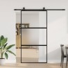 Porte coulissante avec kit de quincaillerie noir 102,5x205 cm 