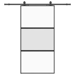 Porte coulissante avec kit de quincaillerie noir 102,5x205 cm 