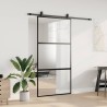 Porte coulissante avec kit de quincaillerie noir 102,5x205 cm 