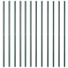 Poteaux de clôture 12 pcs Vert 140 cm Acier peint par poudre 