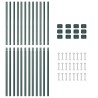 Poteaux de clôture 12 pcs Vert 140 cm Acier peint par poudre 