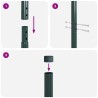 Poteaux de clôture 12 pcs Vert 140 cm Acier peint par poudre 