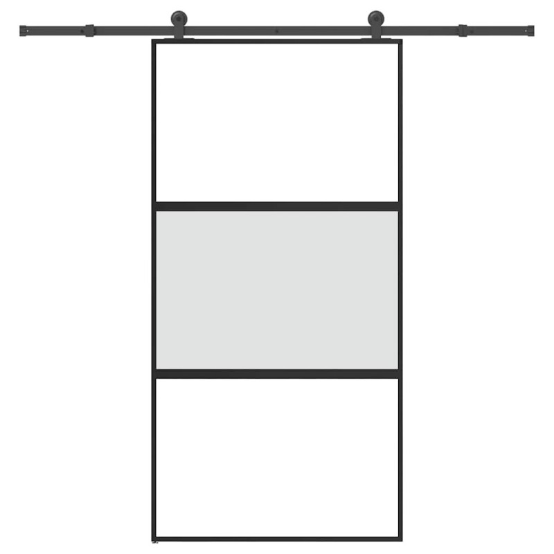 Porte coulissante kit de quincaillerie trempé verre aluminium 