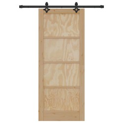 Porte coulissante avec ensemble de quincaillerie 'ORKDAL'en bois massif de pin 