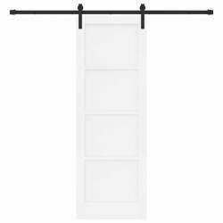 Porte coulissante avec quincaillerie blanche 73.5x211 cm en pin massif 
