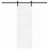 Porte coulissante avec quincaillerie blanche 73.5x211 cm en pin massif 