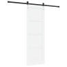Porte coulissante avec quincaillerie blanche 73.5x211 cm en pin massif 