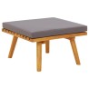 Repose-pied de jardin avec coussin 60x60x29 cm Bois d'acacia 