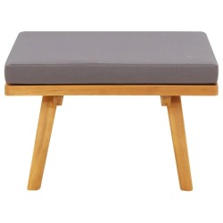 Repose-pied de jardin avec coussin 60x60x29 cm Bois d'acacia 