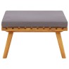 Repose-pied de jardin avec coussin 60x60x29 cm Bois d'acacia 