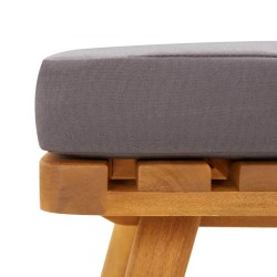 Repose-pied de jardin avec coussin 60x60x29 cm Bois d'acacia 