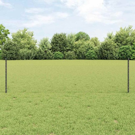 Set de Clôture de Jardin Set de 2 Gris Métal Grand Durable 