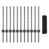 Set de Clôture de Jardin Set de 2 Gris Métal Grand Durable 