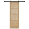 Porte Coulissante avec Kit Matériel 83x232 cm Bois Massif Pin 