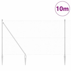 Clôture Euro avec 7 poteaux en pointe 1,6 x 10 m en acier galvanisé 