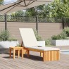 Chaise longue avec coussin 200x55x30 cm en bois d'acacia 