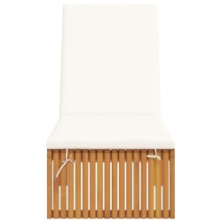 Chaise longue avec coussin 200x55x30 cm en bois d'acacia 