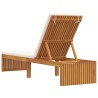 Chaise longue avec coussin 200x55x30 cm en bois d'acacia 