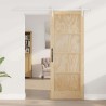 Porte Coulissante avec Ensemble de Quincaillerie 78x202 cm en Bois Massif de Pin 