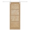 Porte Coulissante avec Ensemble de Quincaillerie 78x202 cm en Bois Massif de Pin 